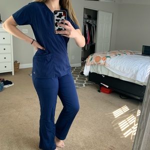 Wonderwink Aero Navy Blue Scrub Set